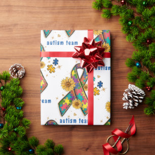Süßes Autismus-Bewusstseins-Schleifen-Puzzleteil Geschenkpapier