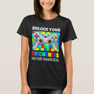 Süßes Autismus-Bewusstseins-Videospiel-Puzzlegamer T-Shirt