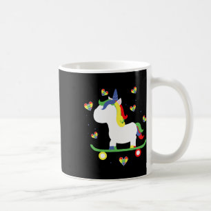 Süßes Autistisches Skateboarding Einhorn Magische Kaffeetasse