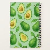 Süßes Avocado-Muster | Grünes ästhetisches Fruchtg Notizblock (Rückseite)