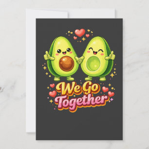Süßes Avocado-Paar “Wir passen zusammen” – Lustige Einladung