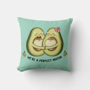 Süßes Avocado-Paar "Wir sind ein perfektes Match"  Kissen