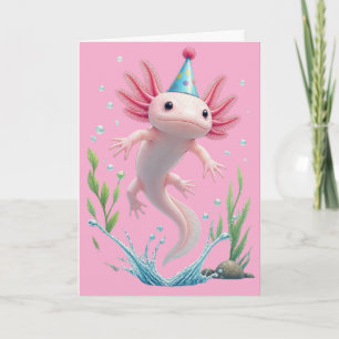 Süßes Axolotl-Geburtstags-Pun Lustiges Geschenk Karte
