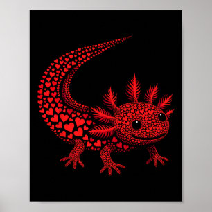 Süßes Axolotl-Herz Kinder Männer Frauen Valentinst Poster