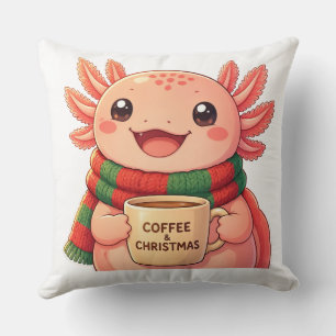Süßes Axolotl-Weihnachts-Kaffeekissen Kissen