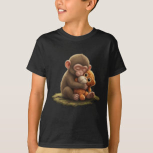 Süßes Baby-Affen-Punch-Viral-Zoo-Japan-Design T-Shirt