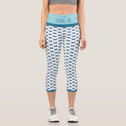 SÜSSES BABY "BLAU" PERSONALISIERE HOCHTAILLE CAPRI LEGGINGS