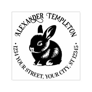 Süßes Baby-Bunny-Hasen-Name Rücksendeadresse #1P Permastempel