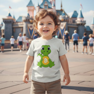 Süßes Baby-Dinosaurier-Bitcoin-Krypto-Grafik-Klein Baby T-shirt