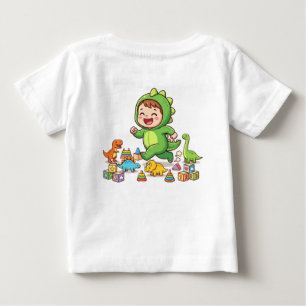 Süßes Baby-Dinosaurier-Lernen mit Alphabet-Blöcken Baby T-shirt