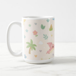 Süßes Baby-Dinosaurier-Pastell-Nahtloses Muster fü Kaffeetasse