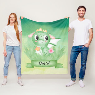Süßes Baby-Drache Wasserfarben Fleece-Decke Fleecedecke