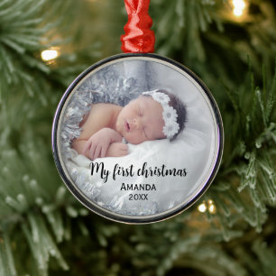 Süßes Baby erstes Weihnachten Ornament Aus Metall