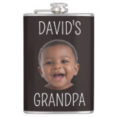 Süßes Baby-Foto Opa-Geschenk Flachmann (Vorderseite)