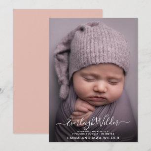 Süßes Baby-Foto-Script-Overlay Geburt  Ankündigung