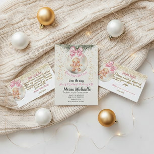  Süßes Baby-Gebäck in Weihnachtskugel  Einladung