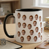Süßes Baby-Gesicht-Foto-Muster-Design