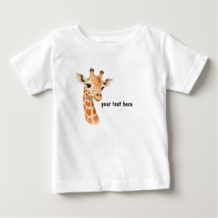 Süßes Baby-Giraffen-Personalisiertes-Baby-T-Shirt Baby T-shirt