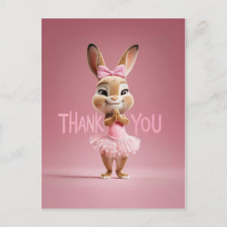 Süßes Baby-Häschen-Mädchen im rosa Tutu Danke Postkarte