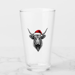 Süßes Baby Highland-Kuh Weihnachten Santa-Geschenk Glas