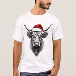 Süßes Baby Highland Kuh Weihnachten Santa Geschenk T-Shirt