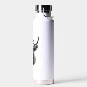 Süßes Baby Highland Kuh Weihnachten Santa Geschenk Trinkflasche