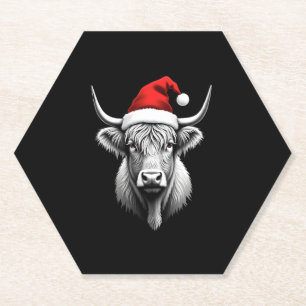 Süßes Baby Highland Kuh Weihnachten Santa Geschenk Untersetzer