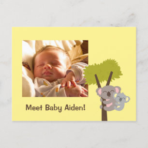 Süßes Baby Koala Bär und Mutti Foto Postkarte
