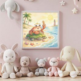 Süßes Baby-Krebs-Sternzeichen-Wandkunst-Poster Poster