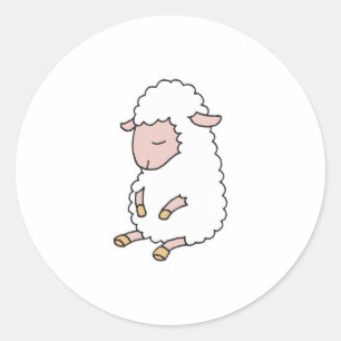 süßes Baby Lamm Runder Aufkleber