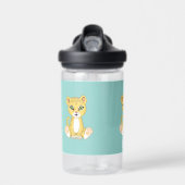Süßes Baby-Leopard auf Hellblau Trinkflasche (Vorne)