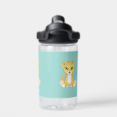 Süßes Baby-Leopard auf Hellblau Trinkflasche (Rückseite)