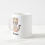 Süßes Baby-Leopard liest ein Buch Custom Kaffeetasse (Vorderseite Links)