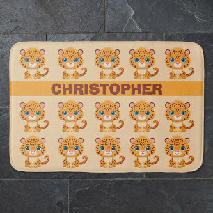 Süßes Baby-Leopard-Safari-Tier für Kinder Badematte