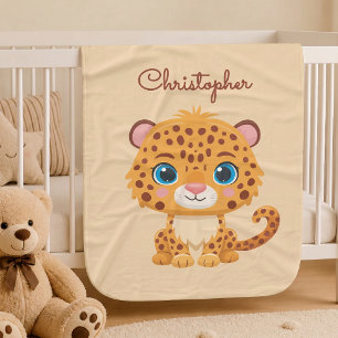 Süßes Baby-Leopard-Safari-Tier für Kinder Fleecedecke