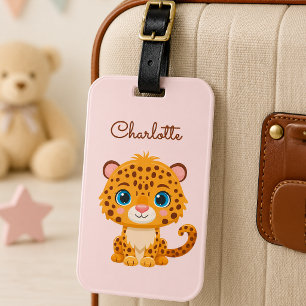 Süßes Baby-Leopard-Safari-Tier für Kinder Gepäckanhänger