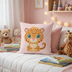 Süßes Baby-Leopard-Safari-Tier Kinder Kissen