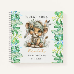 Süßes Baby Löwe Wilde Babyparty Gästebuch Notizblock