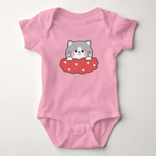 Süßes Baby-Mädchen-Body mit Kätzchen-Design – Entz Baby Strampler