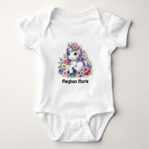 Süßes Baby-Mädchen-Einhorn-Fantasy Baby Strampler