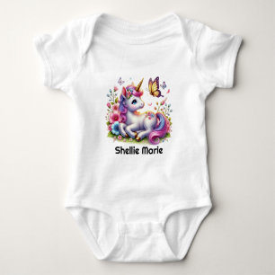Süßes Baby-Mädchen-Einhorn-Fantasy Baby Strampler