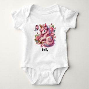 Süßes Baby-Mädchen-Einhorn-Fantasy Baby Strampler