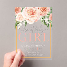Süßes Baby Mädchen Elegante Blassrosa Rosen Floral