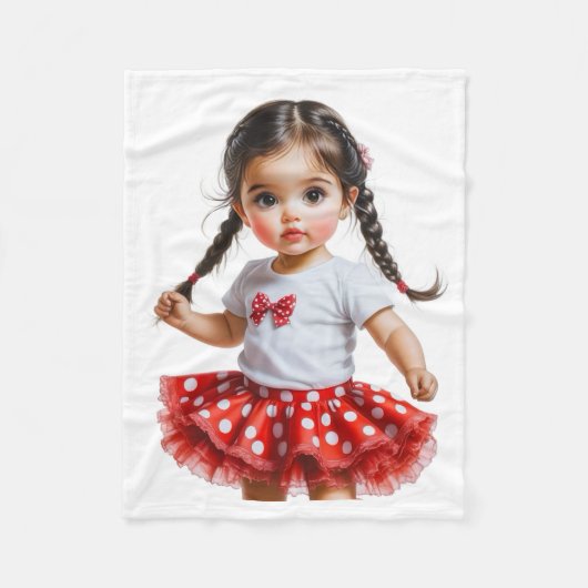 Süßes Baby-Mädchen Polka-Punkt Sherpa Fleecedecke (Vorderseite)