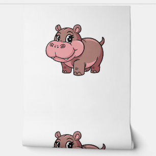 Süßes Baby Nilpferd Moo Deng Langarm T-Shirt Tapete