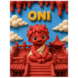 Süßes Baby-Oni, Mythisch Postkarte