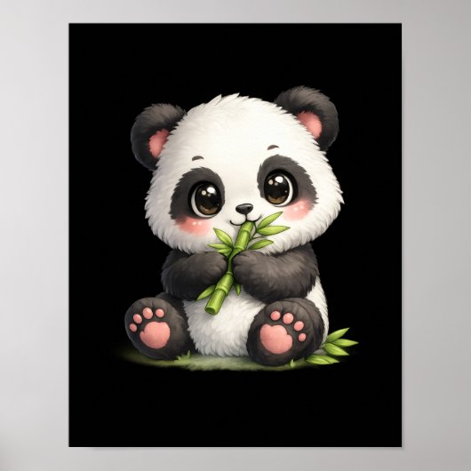 Süßes Baby-Panda-Bambus-Poster Poster (Vorne)