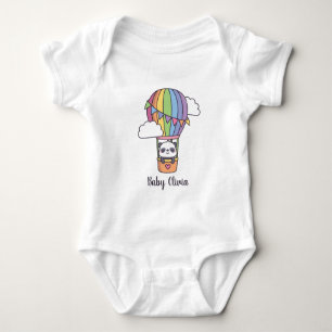 Süßes Baby-Panda im Heißluftballon Baby Strampler