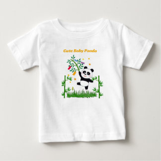 Süßes Baby-Panda-mit-Bambus-Illustration T-Shirt |