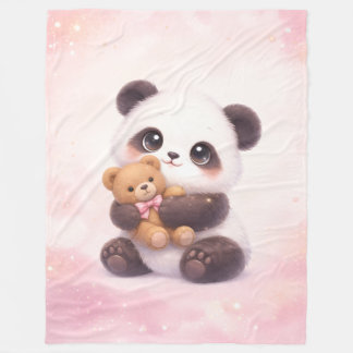 Süßes Baby-Panda mit Teddybär-Plüschdecke Fleecedecke